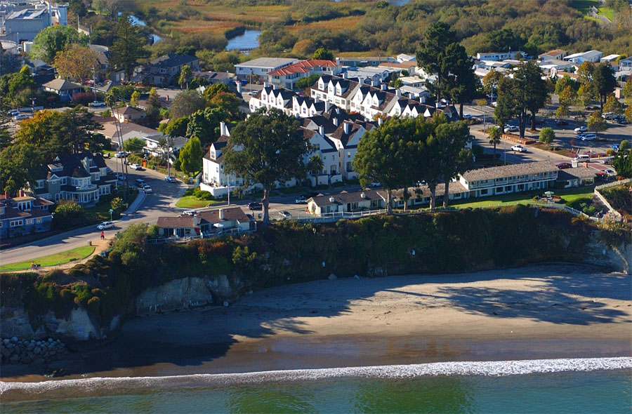 Aerial view of Santa Cruz West Cliff Villas